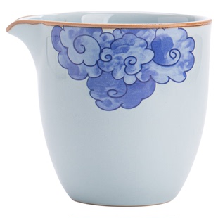 官窑祥云公道杯陶瓷泡茶杯家用公杯分茶杯倒茶器高端茶海茶具配件