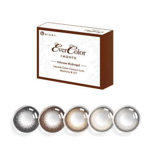 【165高透氧月抛】evercolor硅水凝胶隐形眼镜美瞳2片装珍珠米白