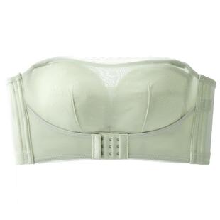 前扣无肩带内衣女薄款大胸显小裹胸隐形聚拢防滑防走光抹胸文胸罩