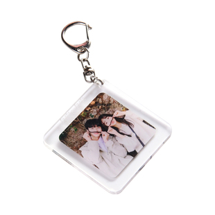 亚克力照片钥匙扣定制送七夕礼物diy书包情侣好物创意相片小挂件