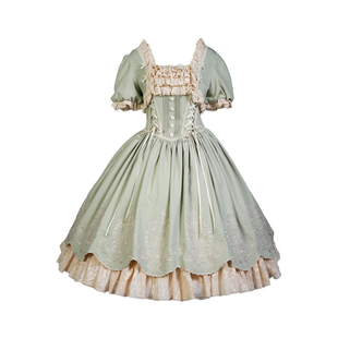 织梦琴弦OP|已截团优雅cla系刺绣连衣裙琥珀之境原创设计Lolita