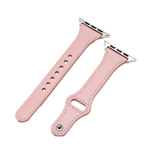 索柯适用于apple watch Ultra2表带女苹果手表s10真皮iwatch9/8/7/6/5代TATAN细款钉扣小蛮腰41/45/44mm皮质