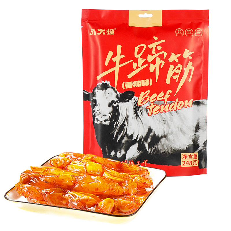 八大怪新疆牛蹄筋五香香辣味零食独立小包装即食辣条脱骨牛袋装