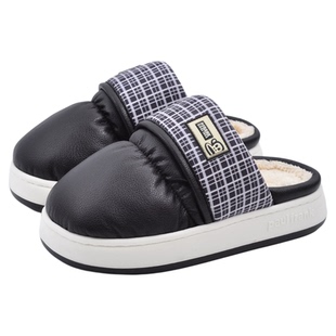 大嘴猴防水防滑棉拖鞋男厚底高级感居家轻便鞋软底静音毛拖鞋冬季