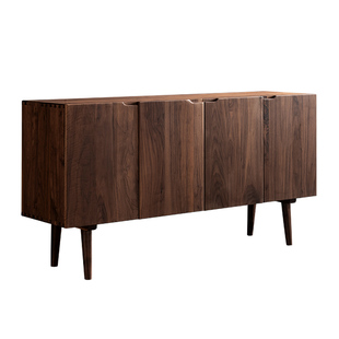 轻奢家用实木餐边柜北美黑胡桃现代简约茶水柜北欧精品餐厅储物柜