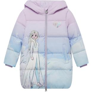 【90码冰雪奇缘联名】波司登奥莱女童厚羽绒服冬季艾莎公主中长款