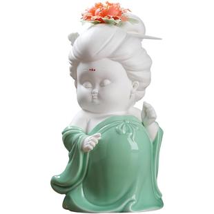 唯美唐朝仕女摆件新中式古风客厅电视柜酒柜博古架家居装饰艺术品