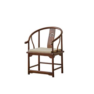 新中式实木榆木圈椅三件套胡桃木色官帽椅茶室家具围椅茶椅主人椅