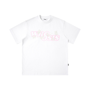 WHOOSIS（不知其名）幻影logo蝴蝶刺绣短袖T恤夏季清新校园男女潮