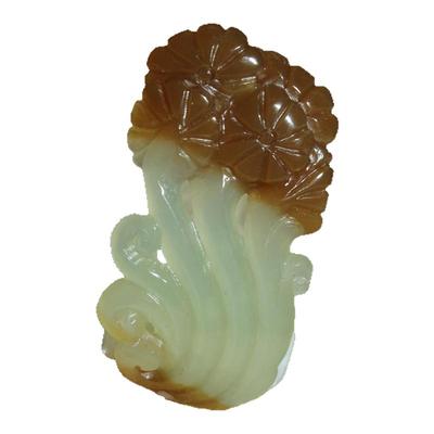 王实斋珠宝新疆和田玉糖白玉向日葵太阳花挂件吊坠俏色巧雕小H166