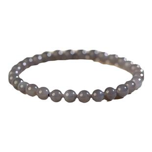 和田玉手串女男 烟紫手镯玉珠子散珠串珠素圈玉石和田玉烟紫手链