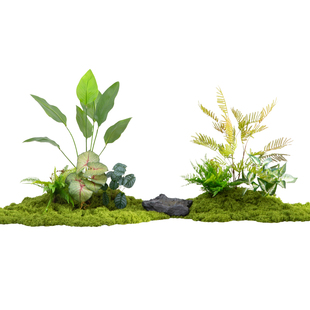 小型仿真彩芋叶绿植造景室内高端轻奢仿生植物景观装饰假苔藓盆景