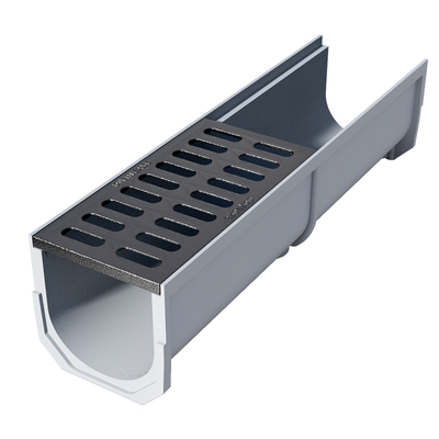 成品排水沟u型槽 车库停车场自建房配铸铁盖板线性沟槽雨水排水槽