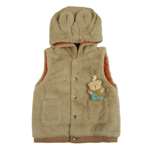 拉比正品2025春秋婴儿羽绒服可脱帽背心男女宝宝保暖夹棉加厚马甲
