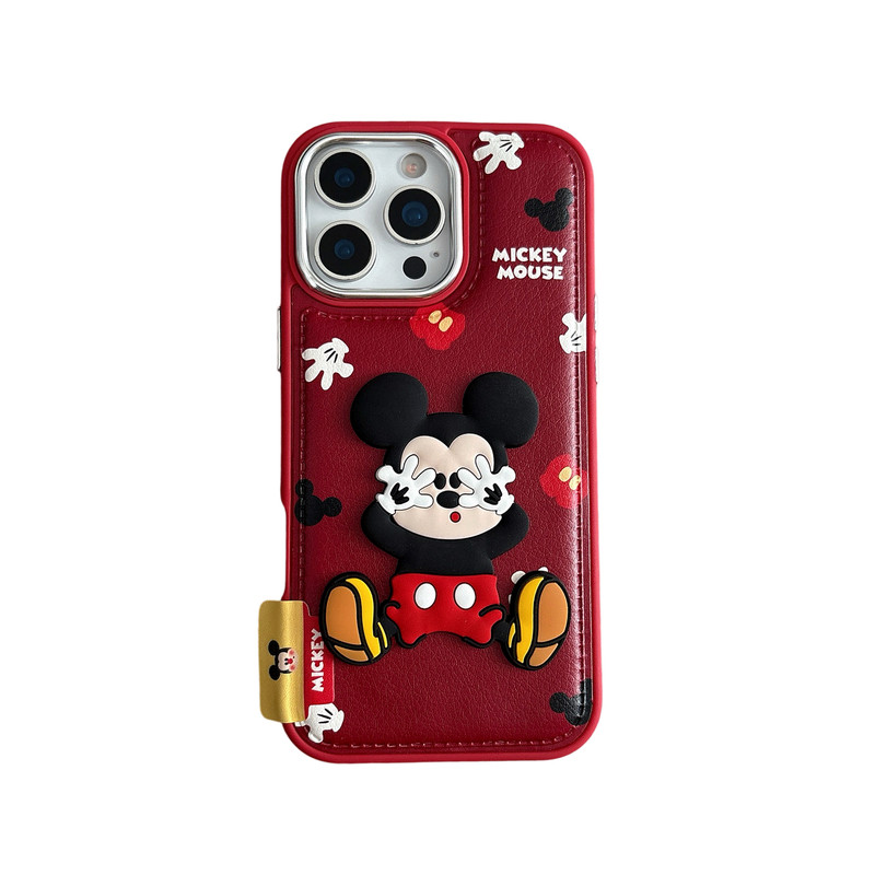 捂脸打招呼q版米奇iPhone17/16手机壳适用苹果15/14promax软壳可爱卡通少女心情侣闺蜜新款呆萌全包防摔