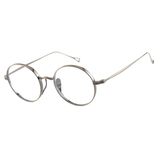 KAME MANNEN万年龟眼镜架男日本手作复古圆框钛金眼镜框KMN-3003