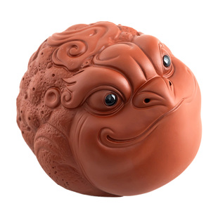 紫砂金蟾茶宠摆件精品可养手工高端金蝉蟾蜍茶玩茶台装饰茶盘茶具