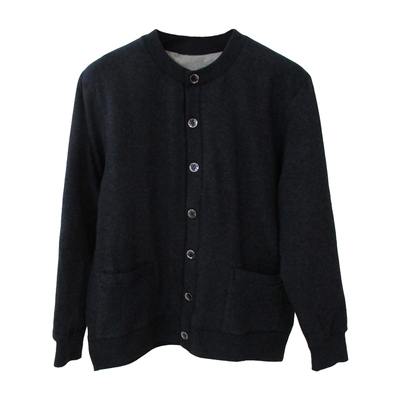 我彩男士蚕丝棉袄保暖圆领开衫