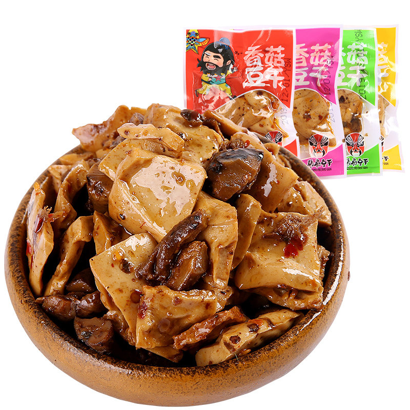 张飞夹心豆卷500g四川特产小包装整箱香辣香菇杏鲍菇豆腐干小零食