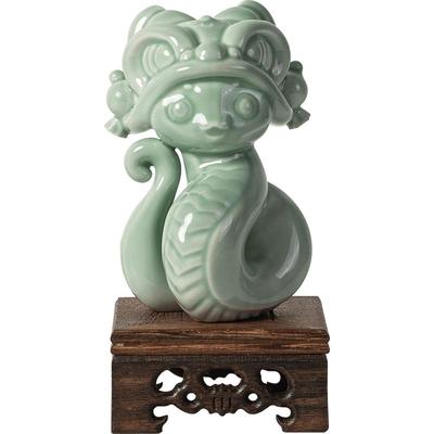 陶瓷生肖蛇年茶宠动物装饰摆件