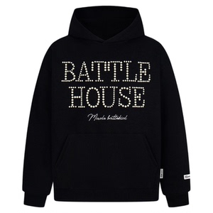 SREK美式设计感珍珠字母连帽卫衣女秋季潮牌宽松休闲百搭情侣帽衫