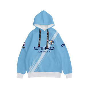 25-26赛季曼城队服哈兰德同款足球衣服连帽卫衣套头男女球迷外套