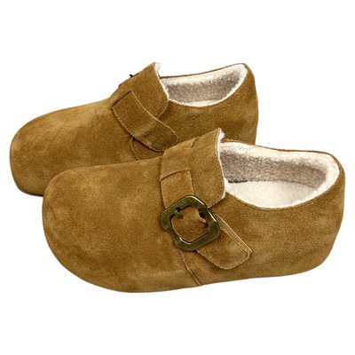 真皮内增高全包加绒勃肯鞋女