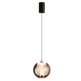 中古风门厅入户玄关小吊灯卧室床头吊线2025新款胡桃木色单头吊灯