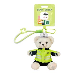 警网优选七小福法医警熊特警钥匙扣公仔玩偶毛绒小挂件包包钥匙链