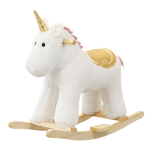 毛绒玩具儿童实木木马摇摇马仿真动物摇椅婴儿宝宝周岁礼物小女孩