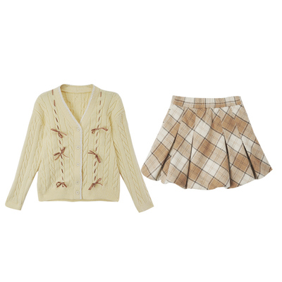 奶油黄色开衫毛衣女秋冬