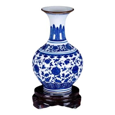 青花瓷花瓶摆件三件套陶瓷器中式