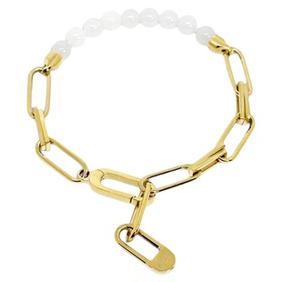 官方ALP JEWELRY听玉系列糯冰翡翠圆珠手链白月光白翡翠锁链手链