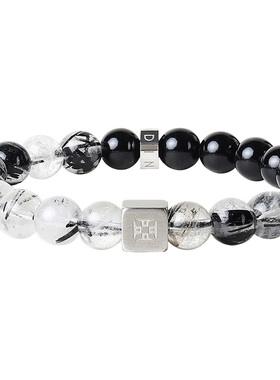 凡汀天然黑发晶玛瑙手链