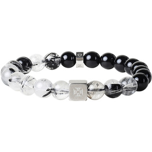 新年礼物|FOUNDIN凡汀 五行系列金水手串 天然黑发晶玛瑙手链刻字