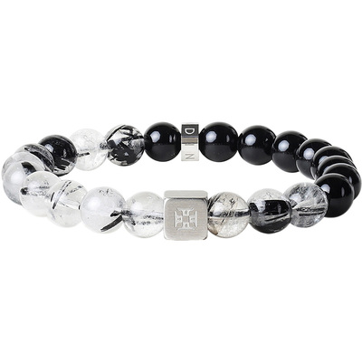 凡汀天然黑发晶玛瑙手链