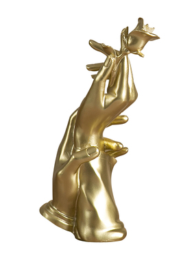 欧式简约艺术风金色玫瑰摆件