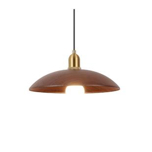 日系黑胡桃木吊灯复古侘寂风餐厅咖啡厅吧台吊灯铁艺仿木质灯具