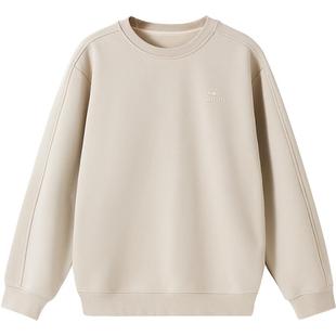 骆驼男装圆领卫衣男秋冬季新款2025加绒保暖山系休闲情侣套头上衣