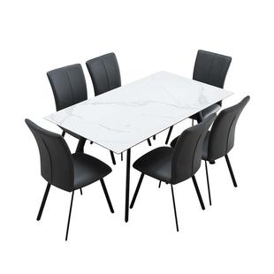 芝华仕意式轻奢岩板餐桌椅组合现代简约家用饭桌吃饭小户型PT018