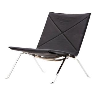 初森家具PK22休闲椅北欧现代设计师不锈钢真皮休闲躺椅沙发椅子