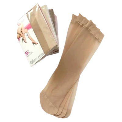 短丝袜子女钢丝袜短筒薄款夏季防勾丝肉色对对袜天鹅绒水晶丝防滑