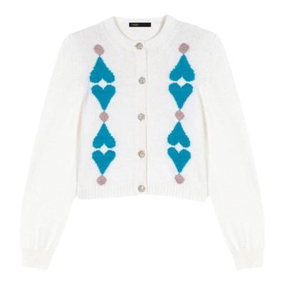 Maje设计感长袖针织开衫上衣