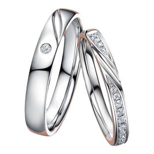DRBELIEVE系列雪上吻痕结婚对戒情侣铂金戒指订婚QW0100/QM0100