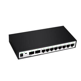 DIEWU 10口千兆交换机8口千兆2口千兆光口以太网交换机千兆交换机网络分线器路由器分流器带两个SFP口光纤机