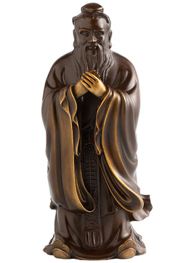 黄铜孔子像雕塑孔夫子摆件礼品