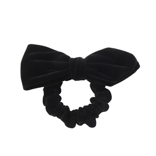 韩国黑色蝴蝶结大肠发圈女扎头绳丝绒发圈高级感马尾发绳皮筋头饰