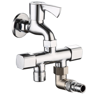 6分洗衣机水龙头一分二转换接头分流阀进水口一进二出三通分水器