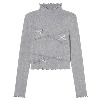 Eptison少女风短款针织打底衫