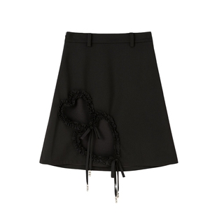 【清仓特惠】DIDDI镂空爱心花边小A版半身裙短款少女风短裙